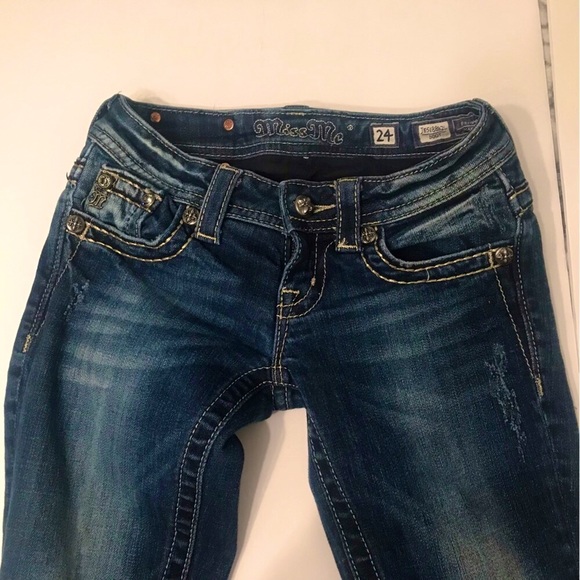 Miss Me boot cut jeans size 24, worn a couple times excellent condition - Picture 3 of 5